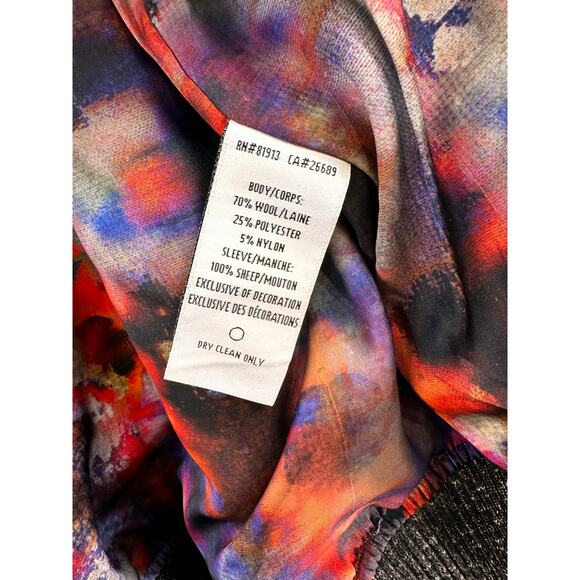 Robert Graham Evanson Mixed Media Wool Camo Bomber Jacket Sz M Herringbone Grey - Picture 10 of 12